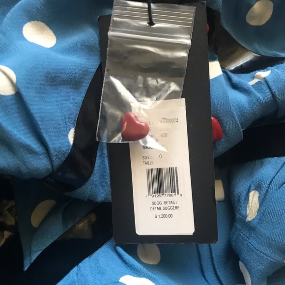 Marc Jacobs Runway The DIY Dress Blue Polka Dots Red hearts Buttons NWT $1200+ - Picture 3 of 7